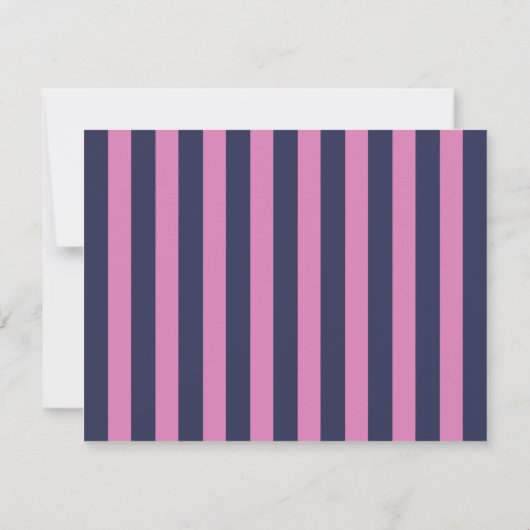vivid Pink & Navy Wavy Border Note Card Kaart (Achterkant)