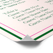 Vivid Pink Wedding Seating Chart Poster (Hoek)
