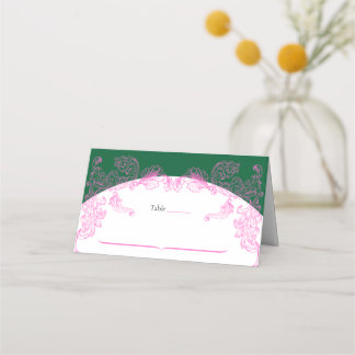 Vivid Pink Y2K Anime Gothic Cat Blank Place Card Plaatskaartje