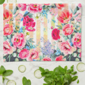 Vivid Pinks Floral Pattern Kitchen Towel Theedoek (Gevouwen)