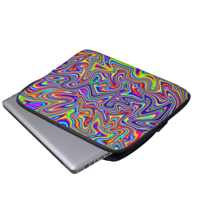Vivid Psychedelic Neopree-laptophoes 10-14 inch Laptop Sleeve (Voorkant onderkant)
