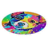 Vivid Puppy Vibes Art Design Snijplank (Hoek)