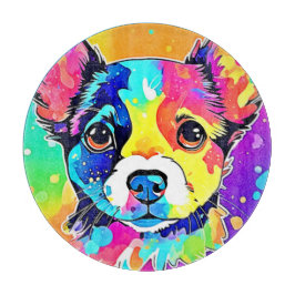 Vivid Puppy Vibes Art Design Snijplank