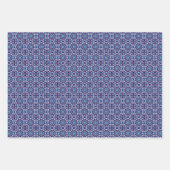 Vivid Purple, Green, Blue & Cream Tile Pattern Inpakpapier Vel (Voorkant 3)
