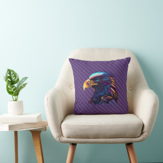 Vivid Radiant futuristisch Neon Eagle Kussen