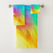 Vivid Rainbow Fluffy Fur Texture-75201 Bad Handdoek (Insitu)