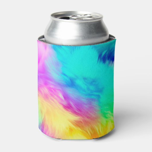 Vivid Rainbow Fluffy Fur Texture-75201 Blikjeskoeler (Blikje Voorkant)