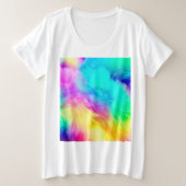 Vivid Rainbow Fluffy Fur Texture-75201 Grote Maat T-shirt (Design voorkant)