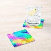 Vivid Rainbow Fluffy Fur Texture-75201 Kartonnen Onderzetters (Insitu)