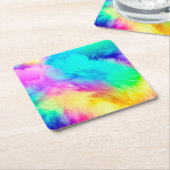 Vivid Rainbow Fluffy Fur Texture-75201 Kartonnen Onderzetters (Schuin)