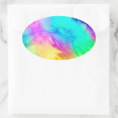 Vivid Rainbow Fluffy Fur Texture-75201 Ovale Sticker (Tas)