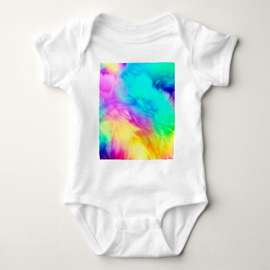 Vivid Rainbow Fluffy Fur Texture-75201 Romper (Voorkant)
