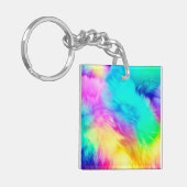 Vivid Rainbow Fluffy Fur Texture-75201 Sleutelhanger (Voorkant Links)