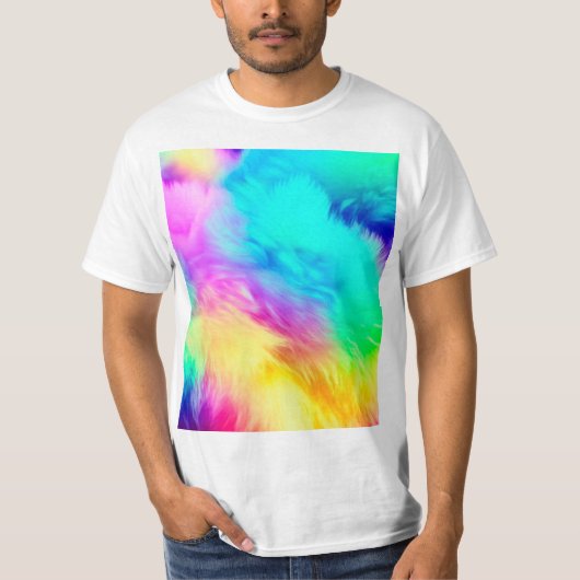 Vivid Rainbow Fluffy Fur Texture-75201 T-shirt (Voorkant)
