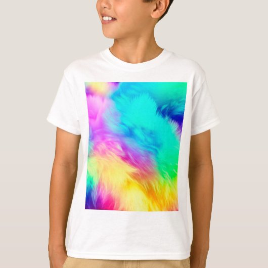 Vivid Rainbow Fluffy Fur Texture-75201 T-shirt (Voorkant)