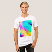 Vivid Rainbow Fluffy Fur Texture-75201 Tri-Blend Shirt (Voorkant volledig)
