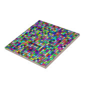 Vivid Rainbow-kleuren en pastels Squares patroon Tegeltje (Zijkant)