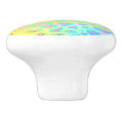 Vivid rainbow leopard, aangepaste naam keramische knop (Zijkant)