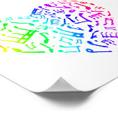 Vivid Rainbow-Muzieknoten Harde Poster (Hoek)