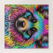 Vivid Rainbow Neon Psychedelische Natuur & Wildlif Legpuzzel (Horizontaal)