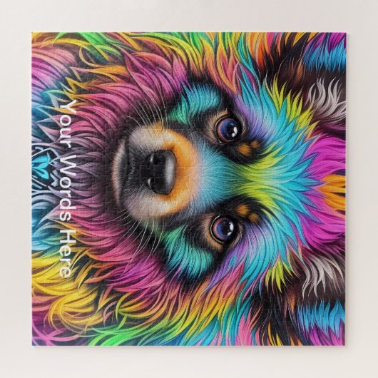 Vivid Rainbow Neon Psychedelische Natuur & Wildlif Legpuzzel (Horizontaal)