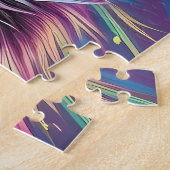 Vivid Rainbow Neon Psychedelische Natuur & Wildlif Legpuzzel (Zijkant)