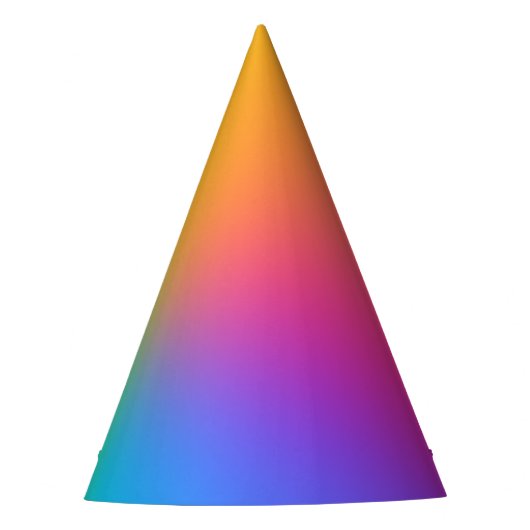Vivid Rainbow Ombre Birthday Feesthoedjes (Voorkant)