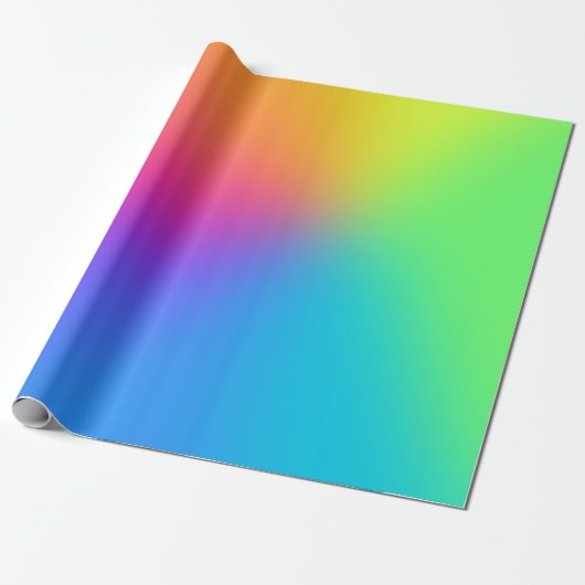 Vivid Rainbow Ombre Birthday Party Cadeaupapier (Uitgerold)