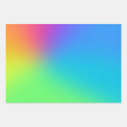 Vivid Rainbow Ombre Birthday Party Inpakpapier Vel (Voorkant)
