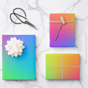 Vivid Rainbow Ombre Birthday Party Inpakpapier Vel