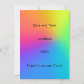 Vivid Rainbow Ombre Birthday Party Invitation (Achterkant)