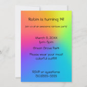 Vivid Rainbow Ombre Birthday Party Kaart (Achterkant)
