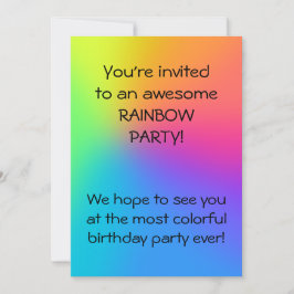 Vivid Rainbow Ombre Birthday Party Kaart