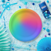 Vivid Rainbow Ombre Birthday Party Papieren Bordje (Feest)