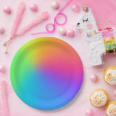 Vivid Rainbow Ombre Birthday Party Papieren Bordje (Feest)