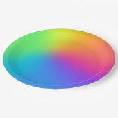Vivid Rainbow Ombre Birthday Party Papieren Bordje (Gekanteld)