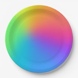 Vivid Rainbow Ombre Birthday Party Papieren Bordje
