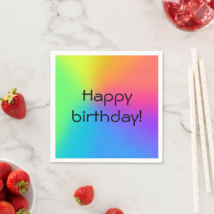 Vivid Rainbow Ombre Birthday Party Servet
