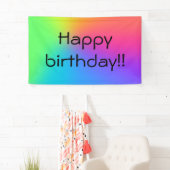 Vivid Rainbow Ombre Birthday Party Spandoek (Insitu)