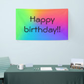 Vivid Rainbow Ombre Birthday Party Spandoek (Beurs)