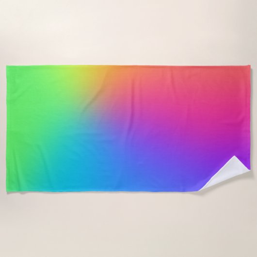 Vivid Rainbow Ombre Birthday Party Strandlaken (Voorkant)