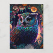 Vivid Rainbow Owl Art Briefkaart (Voorkant)