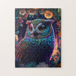 Vivid Rainbow Owl Art Puzzle Legpuzzel