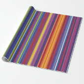 Vivid Rainbow Stripes Gift Wrap – vet en levendig Cadeaupapier (Uitgerold)