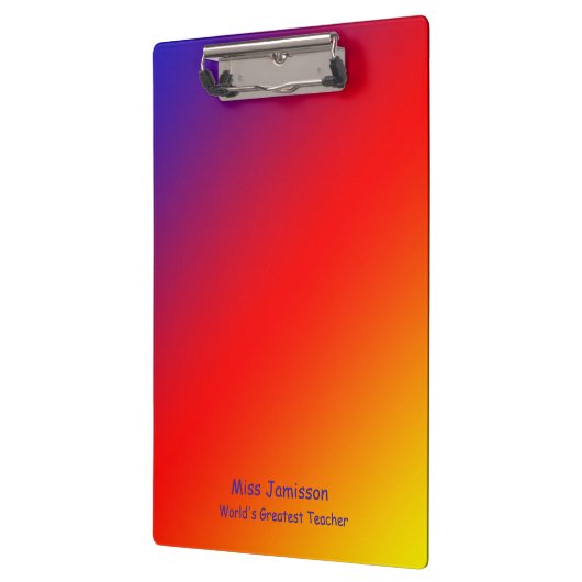 Vivid Rainbow Worlds Greatest Teacher 2 LInes Text Klembord (Links)