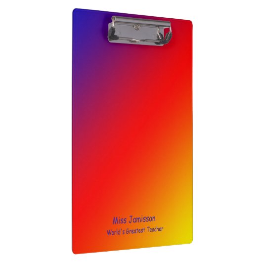 Vivid Rainbow Worlds Greatest Teacher 2 LInes Text Klembord (Rechts)