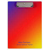 Vivid Rainbow Worlds Greatest Teacher 2 LInes Text Klembord (Voorkant)