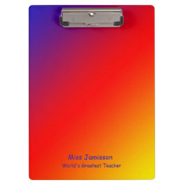 Vivid Rainbow Worlds Greatest Teacher 2 LInes Text Klembord