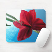 Vivid red Amaryllis Flower Muismat (Met muis)