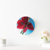 Vivid red Amaryllis Flower Ronde Klok (Huis)